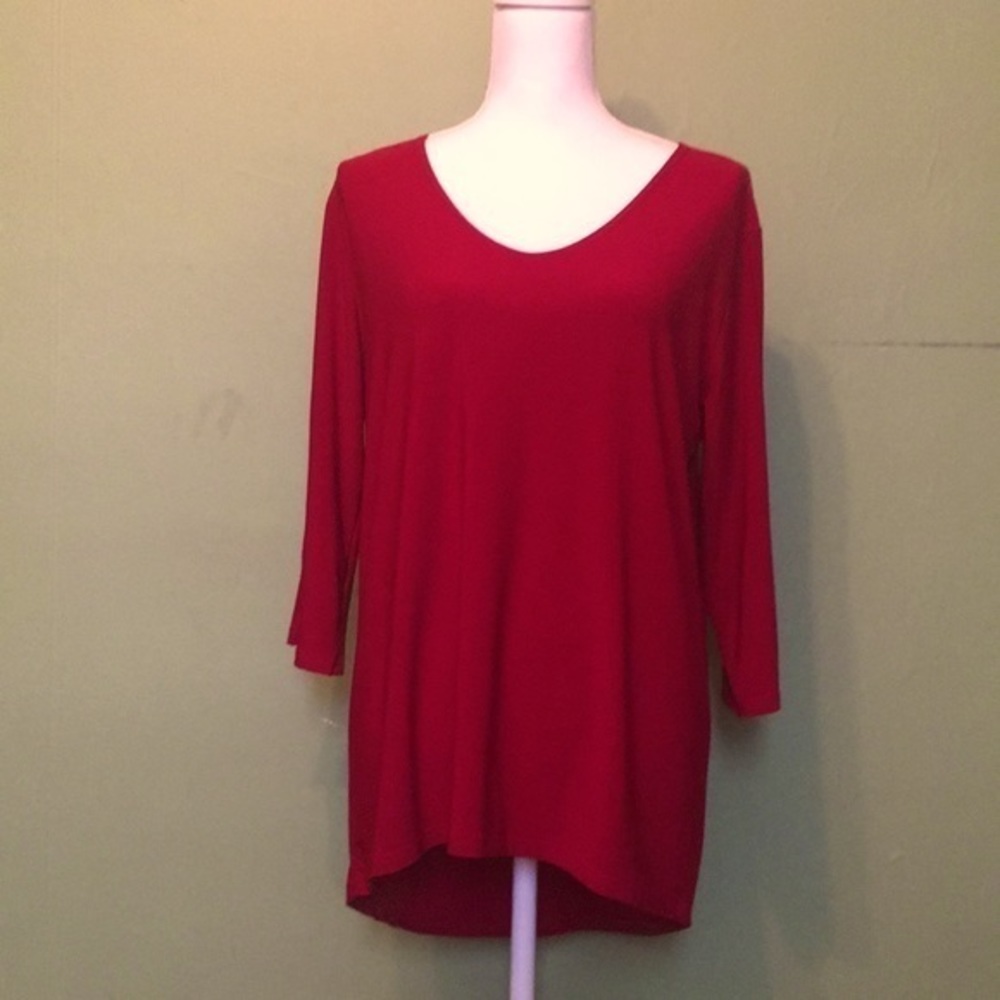 VALENTINA maroon tunic with 3/4 length‎ sleeves